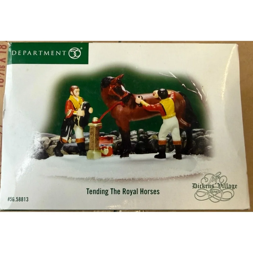 Dept 56 Dickens Village Tending The Royal Horses 56.58813 Retired Figurine